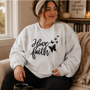 Camiseta Tenha Fé Inspiração Cristã Borboleta