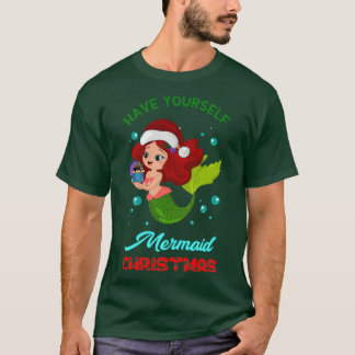 Camiseta Tenha Sereia de Natal