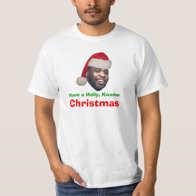 Camiseta Tenha um azevinho, Kwame, Natal (Frente)