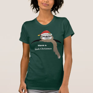 Camiseta Tenha um bom Natal Vestindo um Papai Noel