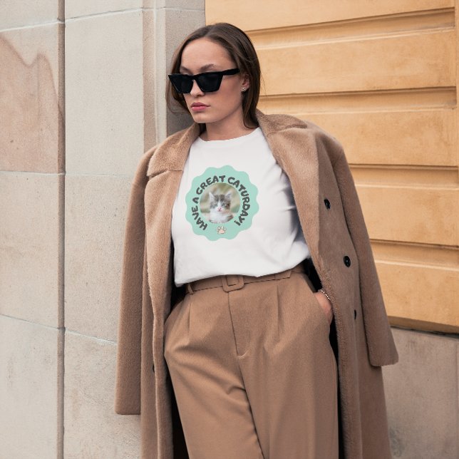 Camiseta Tenha um excelente no sábado! Foto personalizada d (Criador carregado)