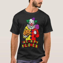Tenha um Feliz Halloween Design de Palhaço Amigáve