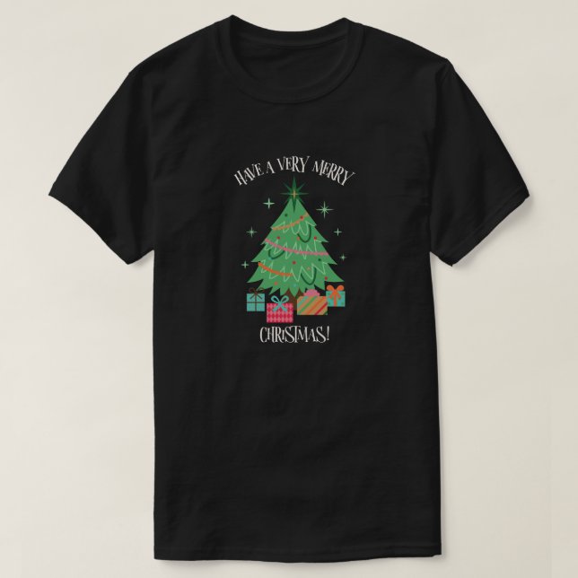 Camiseta Tenha um feliz Natal com presentes (Frente do Design)