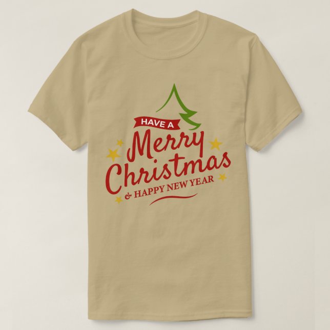 Camiseta Tenha um Feliz Natal e Feliz ano novo (Frente do Design)