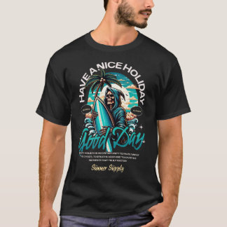 Camiseta Tenha Um Férias Agradável de Surf Skull no Verão