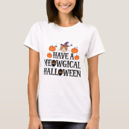 Camiseta Tenha um halloween meowgical