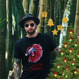Camiseta Tenha um Natal Betta Piada de Papai Noel Amante de