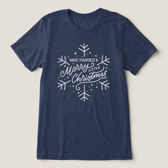 Camiseta Tenha um Natal Feliz - Floco de neve (Design frontal)