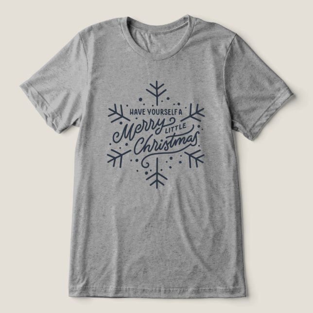 Camiseta Tenha um Natal Feliz - Floco de neve (Design frontal)