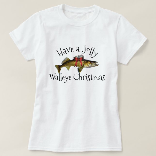 Camiseta "Tenha um Natal Jolly Walleye" (Frente do Design)