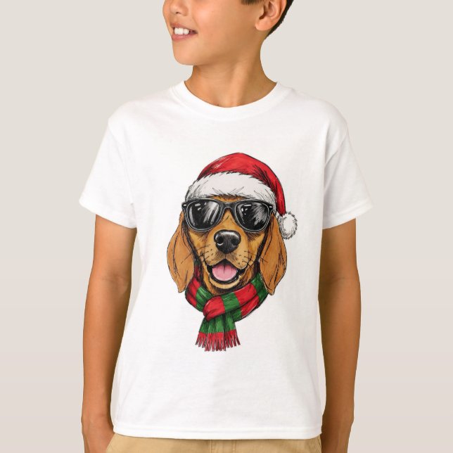 Camiseta Tenha um Natal Muito Bom com Cachorro (Frente)