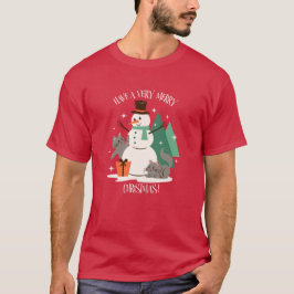 Camiseta Tenha um Snowman de Natal muito feliz