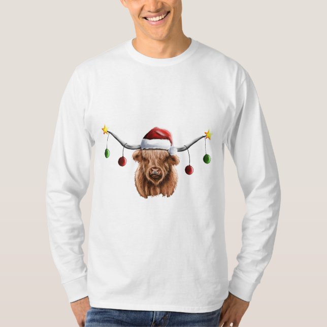 Camiseta Tenha uma Feliz de Natal Hielan Coo (Frente)