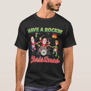 Camiseta Tenham Um Roche De Banda Elf Rock Com Papais noeis