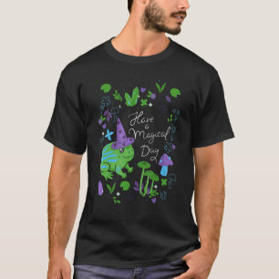 Camiseta Tenham Uma Arte Animal De Sapo Esotérica Cuta E Ma