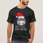Camiseta Tenham Uma Holly Jawly Christmas Shark Santa Hat B<br><div class="desc">Não importa se você é um tubarão bebê, mamãe, pai, tia, tio, avô ou vovó, este lindo impressão gráfico é para você! Excelente branco ou martelo amantes de tubarões adorarão que este item vista durante a temporada de Férias! Vista esta tenda a uma festa de Natal! Excelente de presente engraçado...</div>