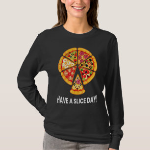 Camiseta Tenham Uma Pizza Fatiada De Carne Fresca