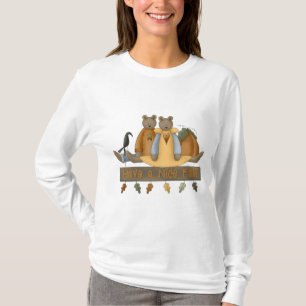 Camiseta "Tenham uma queda boa" Outono Ursinho longo