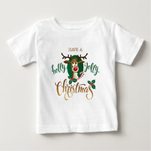 Camiseta Tenham Uma Reindeer De Natal Holly Jolly Feriado