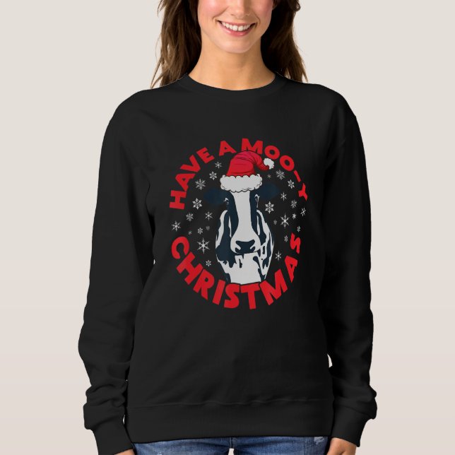 Camiseta Tenham Uma Vaca De Natal Feliz (Frente)