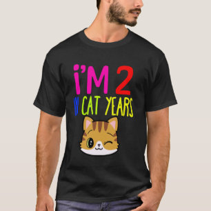 Camiseta Tenho 2 anos em Anos de Gato 25 Anos de Idade desd