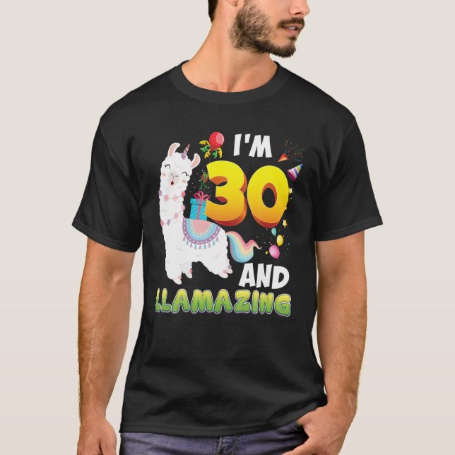 Camiseta Tenho 30 anos de aniversário de 30 anos Llamparelh (Frente)