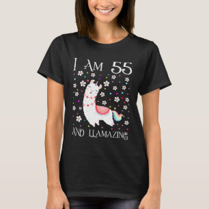 Camiseta Tenho 55 anos, Llamparelha, Llama 55th Girl B