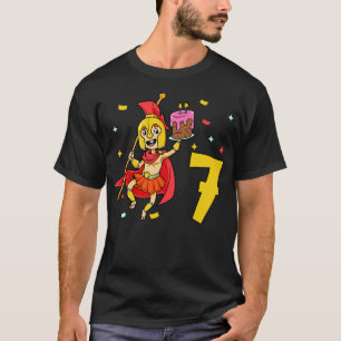 Camiseta Tenho 7 anos com aniversário de criança de Spartan