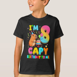 Camiseta Tenho 8 anos de idade, Capy Birthday, para o meu o