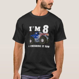 Camiseta Tenho 8 anos e agora monstro do caminhão 8.º anive
