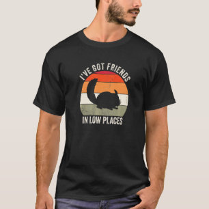 Camiseta Tenho Amigos em Baixo Lugares, Retro Chinchilla Pe