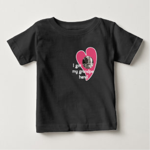 Camiseta Tenho meu avô aqui! Personalizar Foto - Escuro