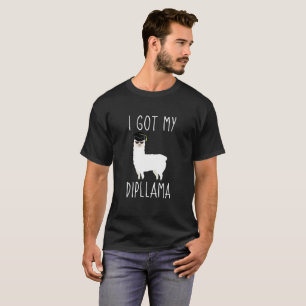 Camiseta Tenho Minha Graduação De Dipllama Llama Pun