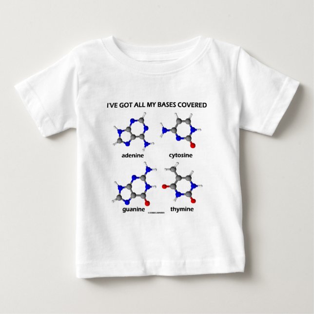 Camiseta Tenho minhas bases cobertas (Bases de DNA de Quími (Frente)