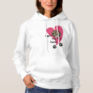 Camiseta Tenho o meu gato aqui! Personalização da Foto