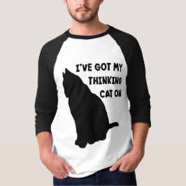 Camiseta Tenho o meu Gato Pensador na Engraçada Citação do