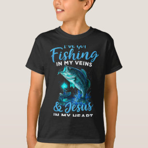 Camiseta Tenho Pescaria Nas Minhas Veias & Jesus No Meu