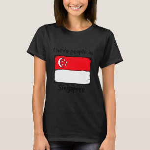 Camiseta Tenho Pessoas em Singapura Bandeira de Singapura