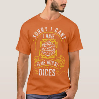 Camiseta Tenho Planos com meus Dices D20 RPG Roleplay