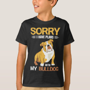 Camiseta Tenho planos com o meu Buldogue - Buldogue Inglês