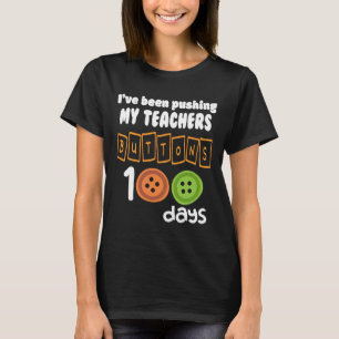 Camiseta Tenho Pressionado Meus Professores Botões 100 Dias