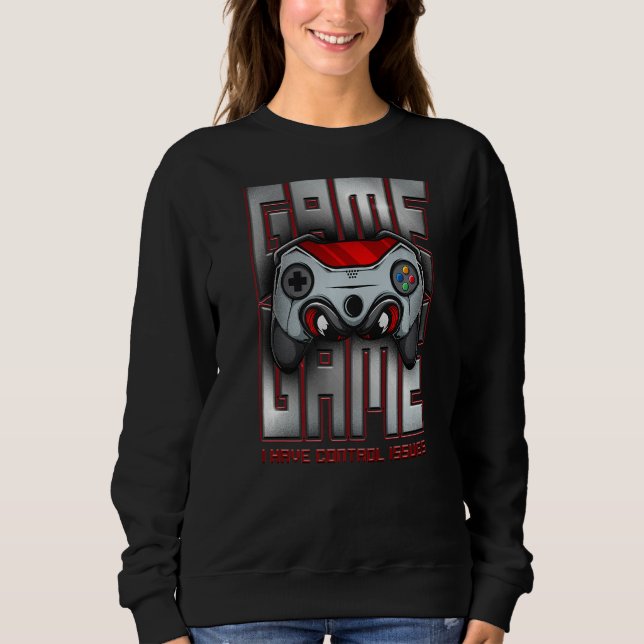 Camiseta Tenho problemas de controle Controlador Gamer Retr (Frente)