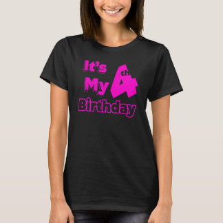 Camiseta Tenho quatro anos e é meu quarto aniversário 4
