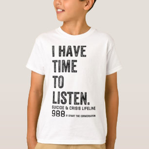 Camiseta Tenho Tempo Para Ouvir O Suicídio Mental Da Saúde