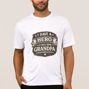 Camiseta Tenho um Herói a Quem Chamo Vovô – Design Vintage