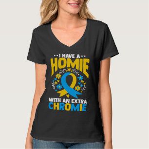 Camiseta Tenho um parceiro com um cromossomo extra t21 sínd