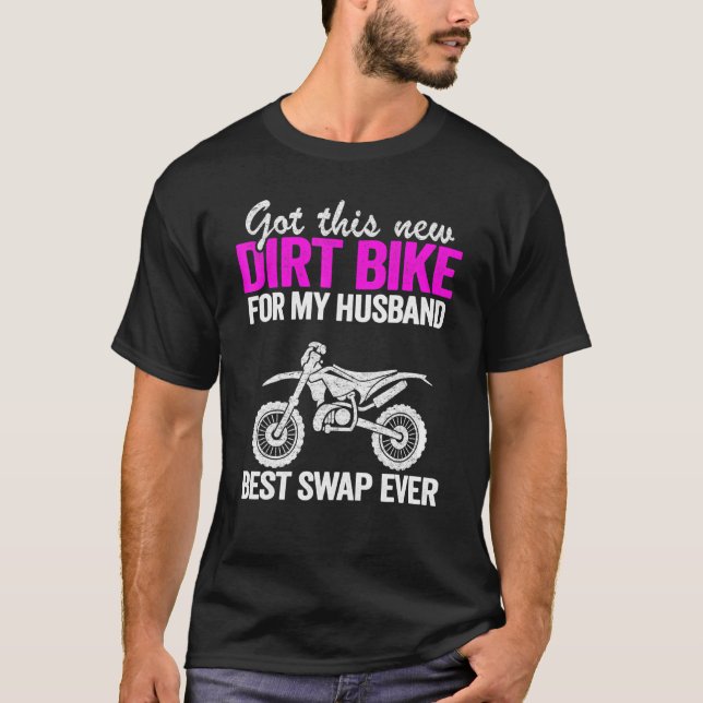 Camiseta Tenho Uma Nova Bicicleta Para O Meu Marido Moto Mã (Frente)