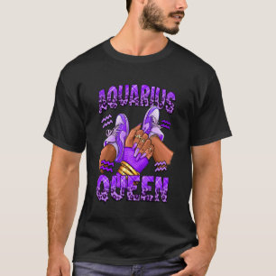 Camiseta Tênis Aquário Menina Zodíaco Aniversário Afro Rain