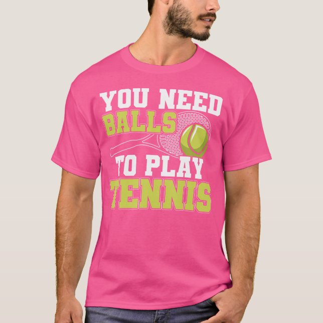 Camiseta Tênis Balls com Tênis em rack (Frente)