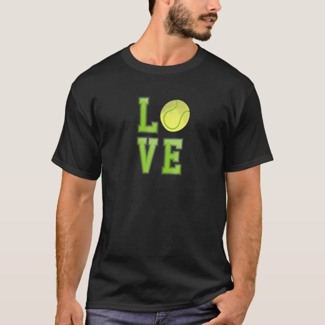 Camiseta Tênis De Amor Para Jogadores Jogando No Tribunal D (Frente)